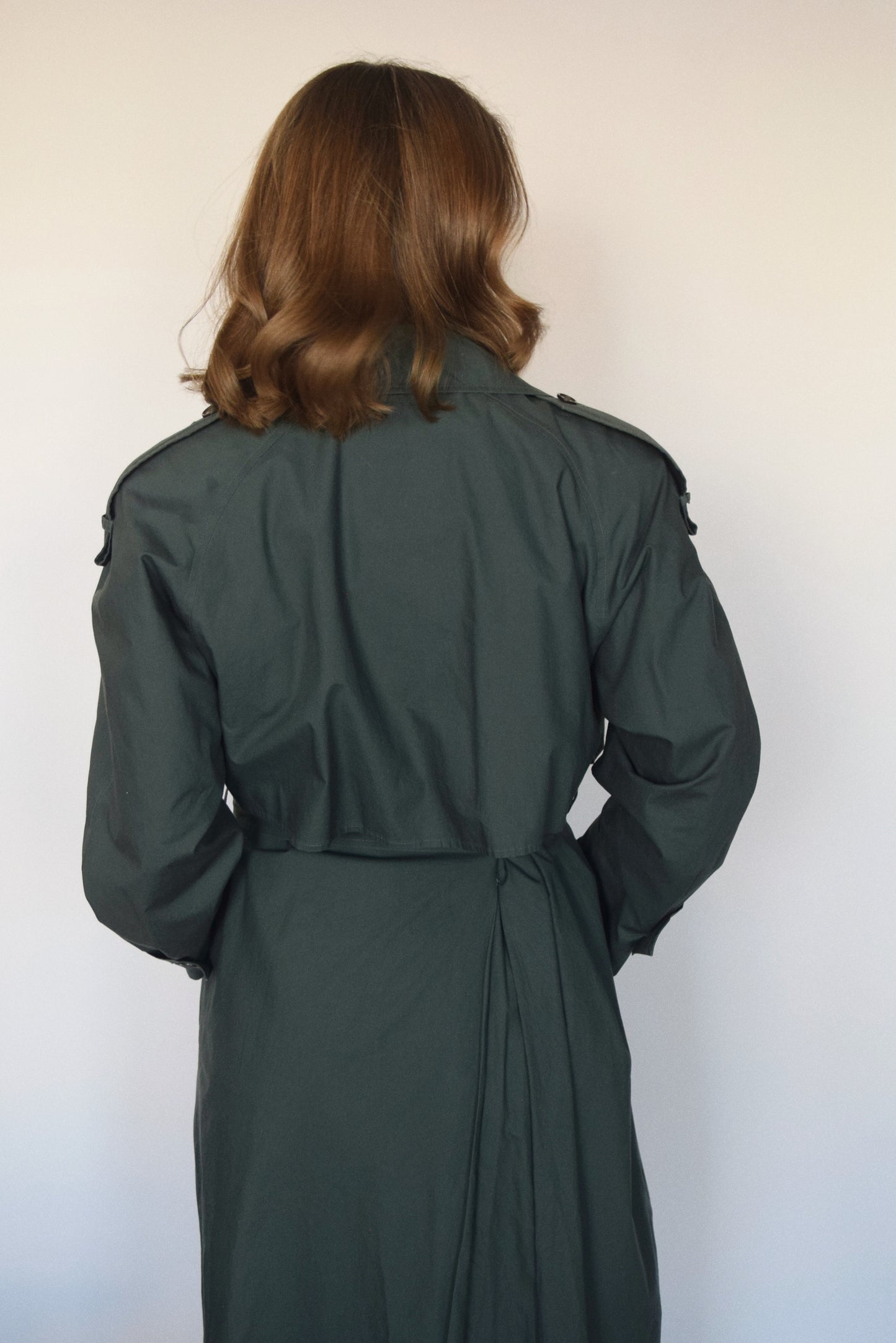 90s Anne Klein Belted Trench Coat in Peacock