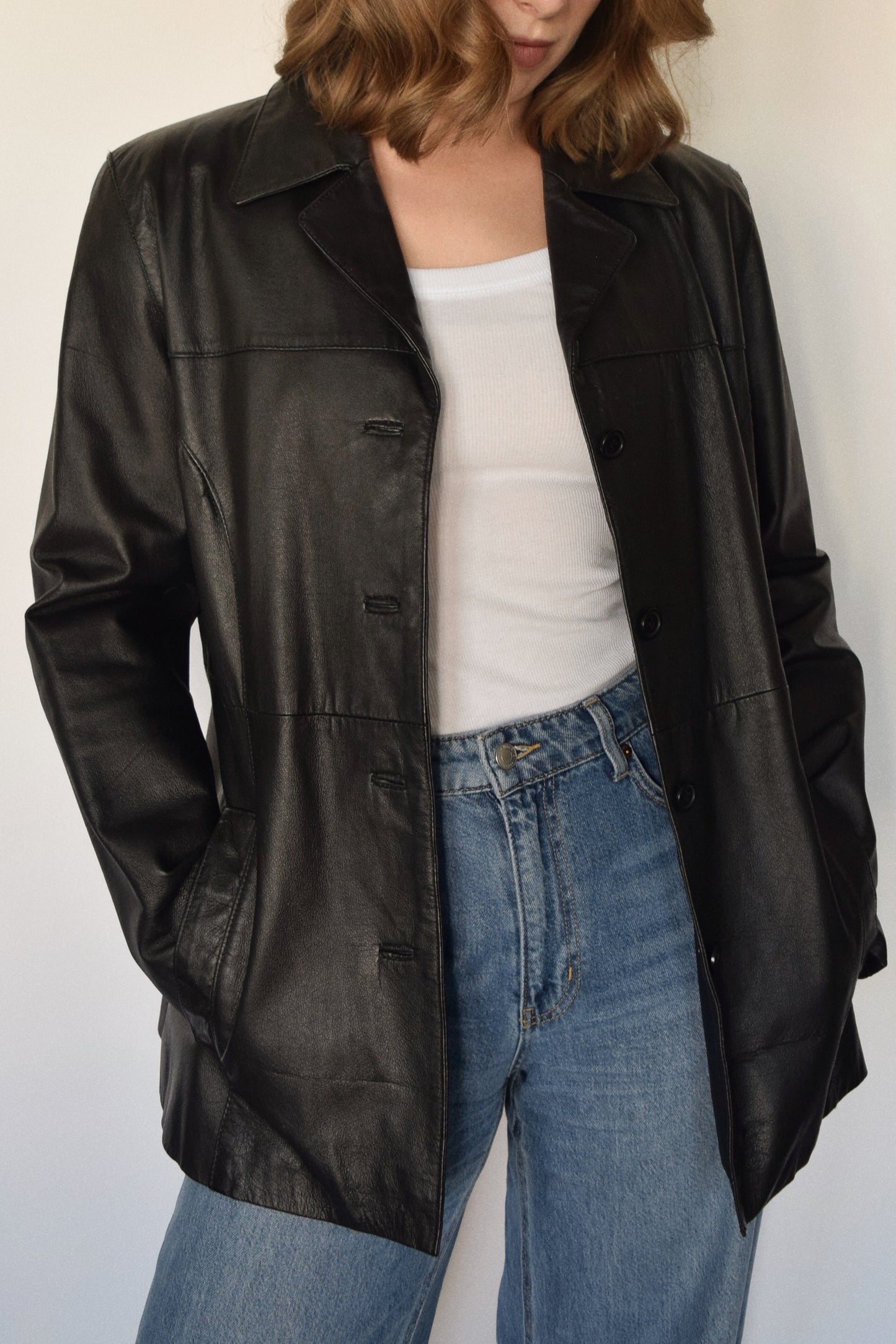 90s Classic Genuine Leather Jacket