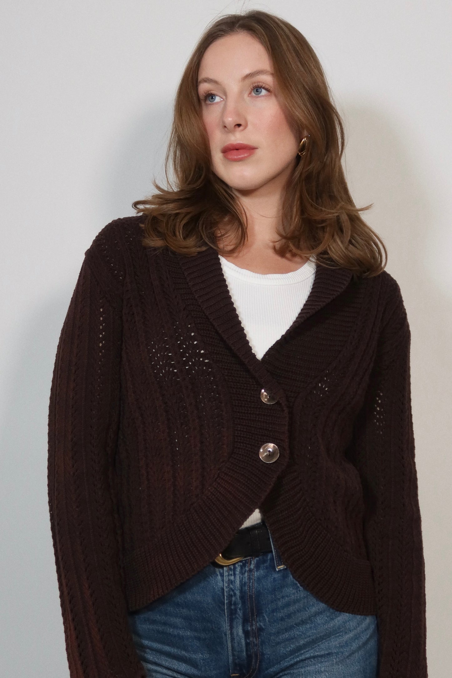 Knit Cardigan in Mocha