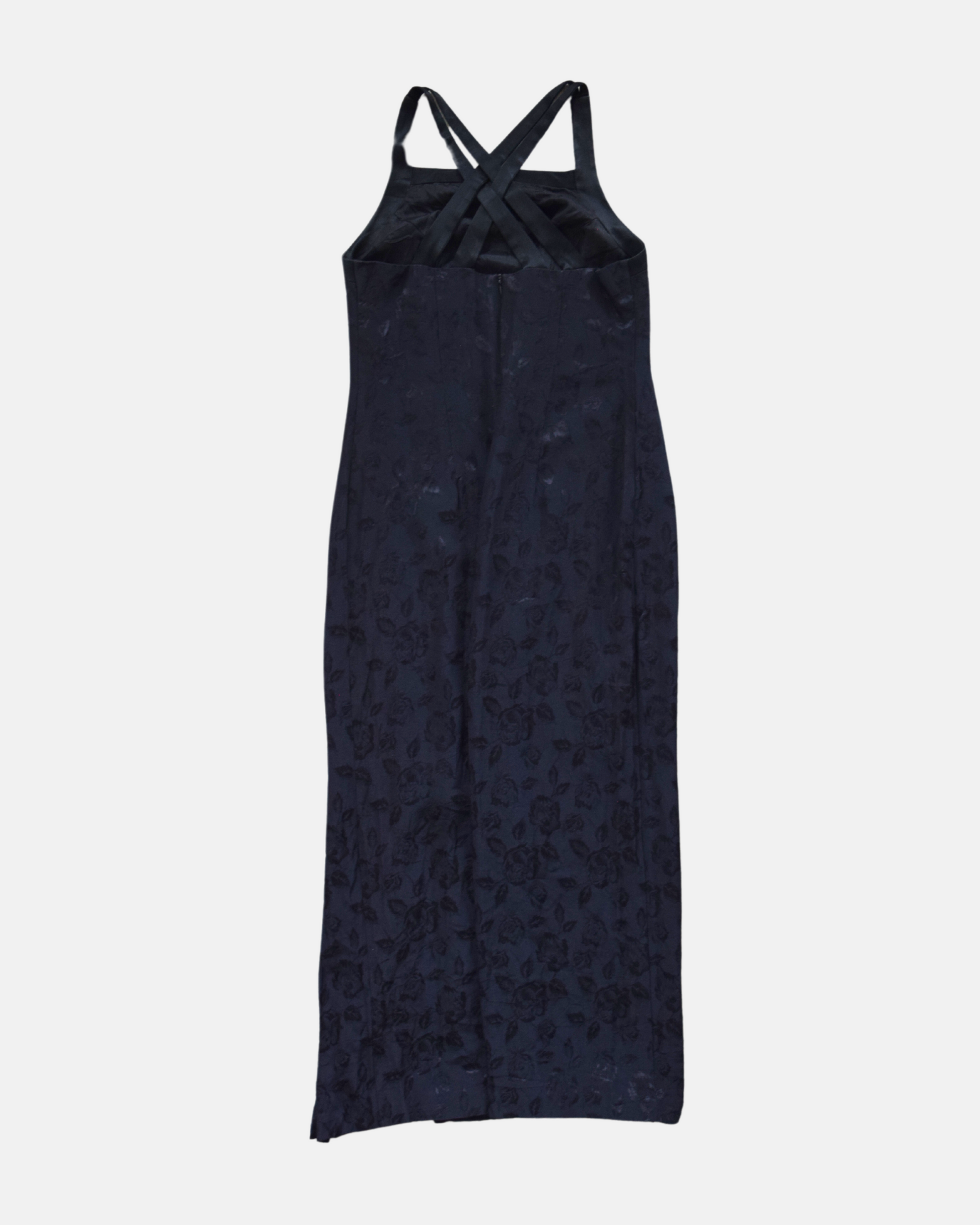 90s Floral Square-Neck Dress in Black 90s Floral Square-Neck Dress in Black