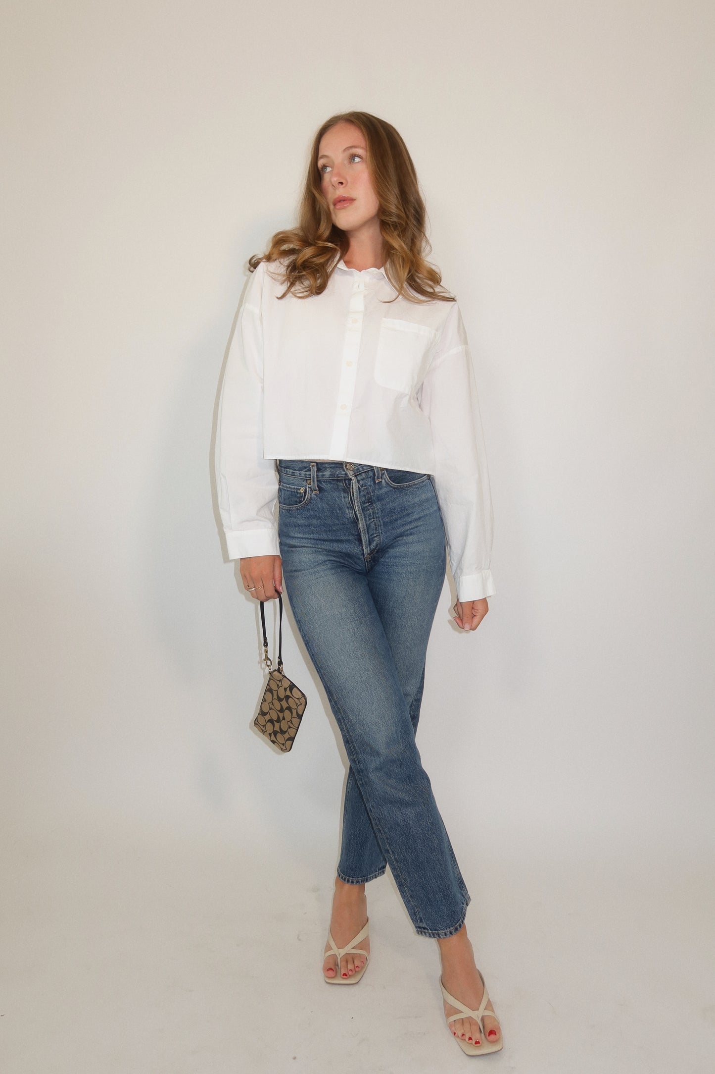 Cropped Cotton Button-Down