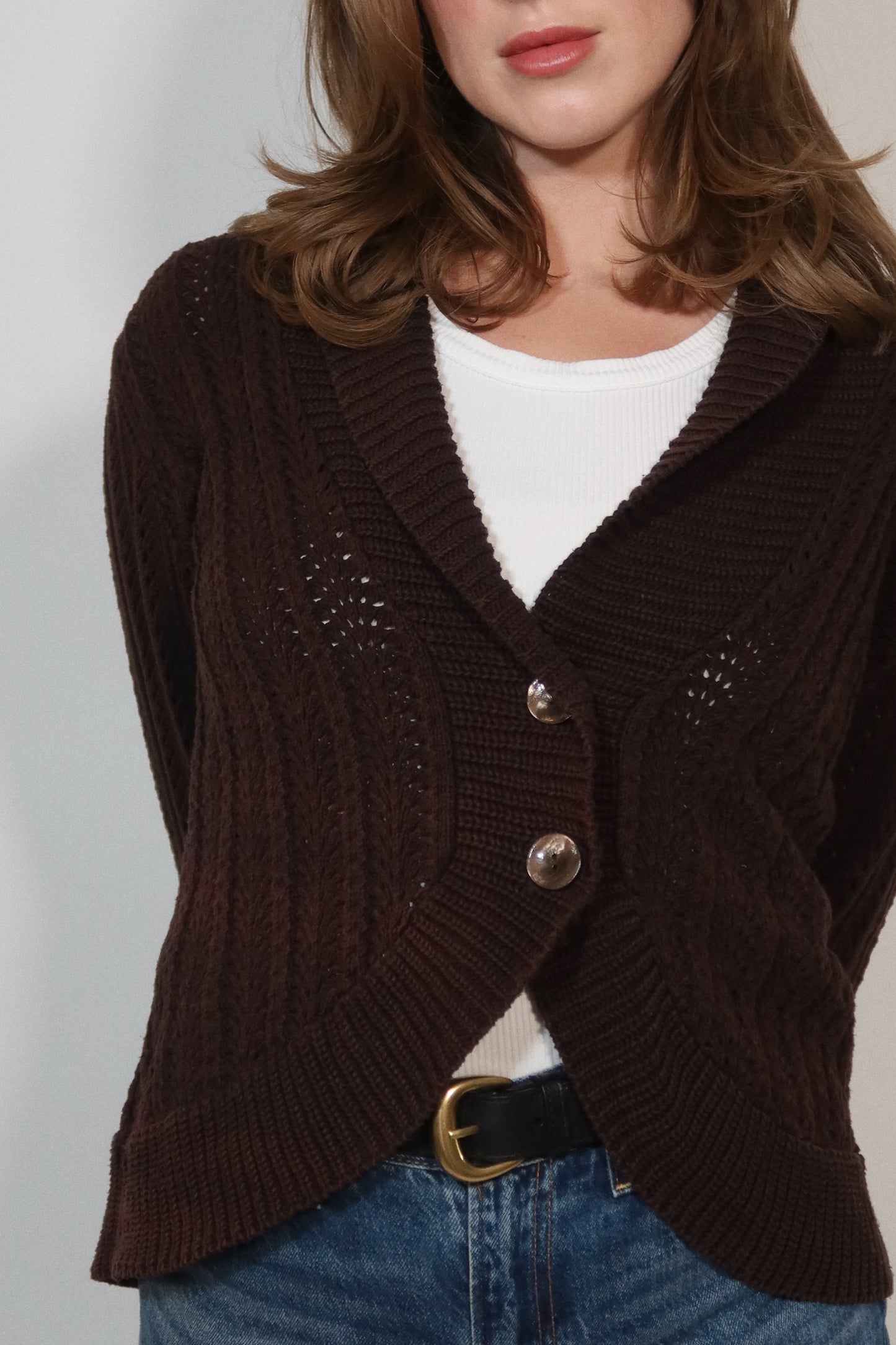 Knit Cardigan in Mocha