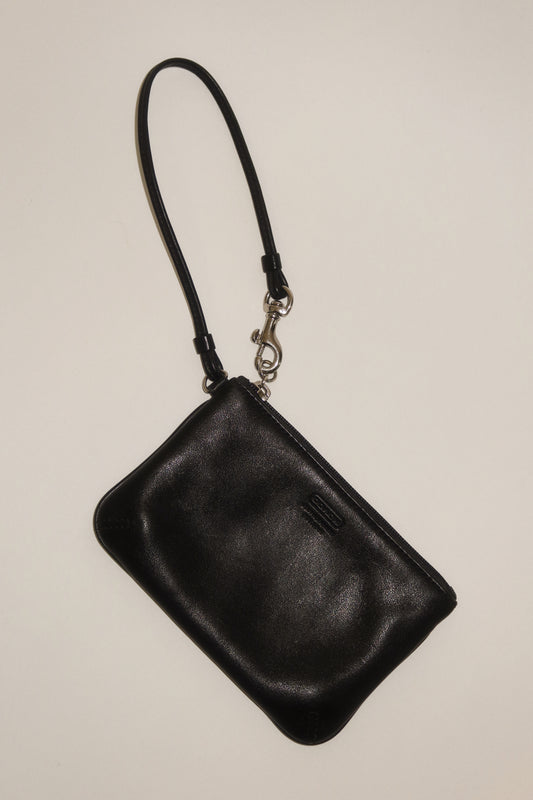 Black Leather Coach Wristlet