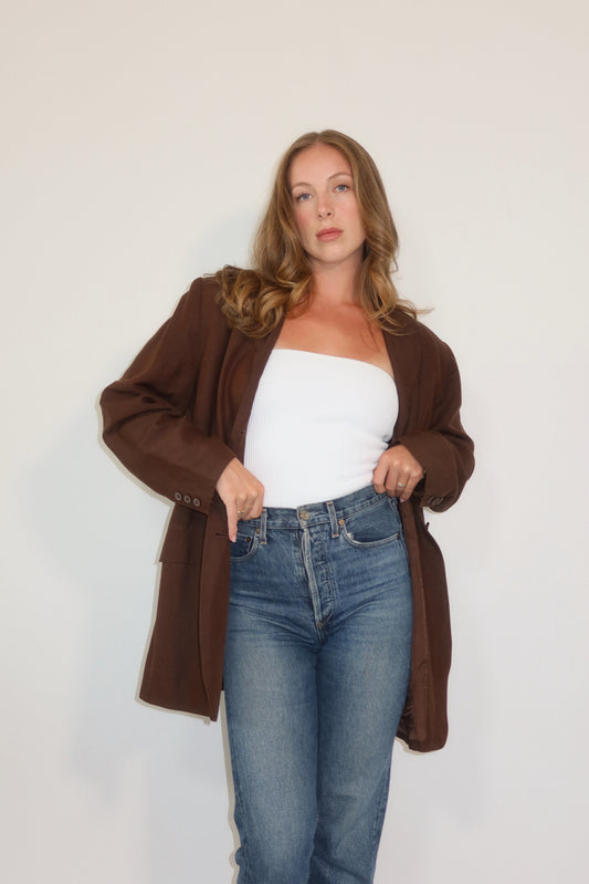 Cocoa Linen Blazer