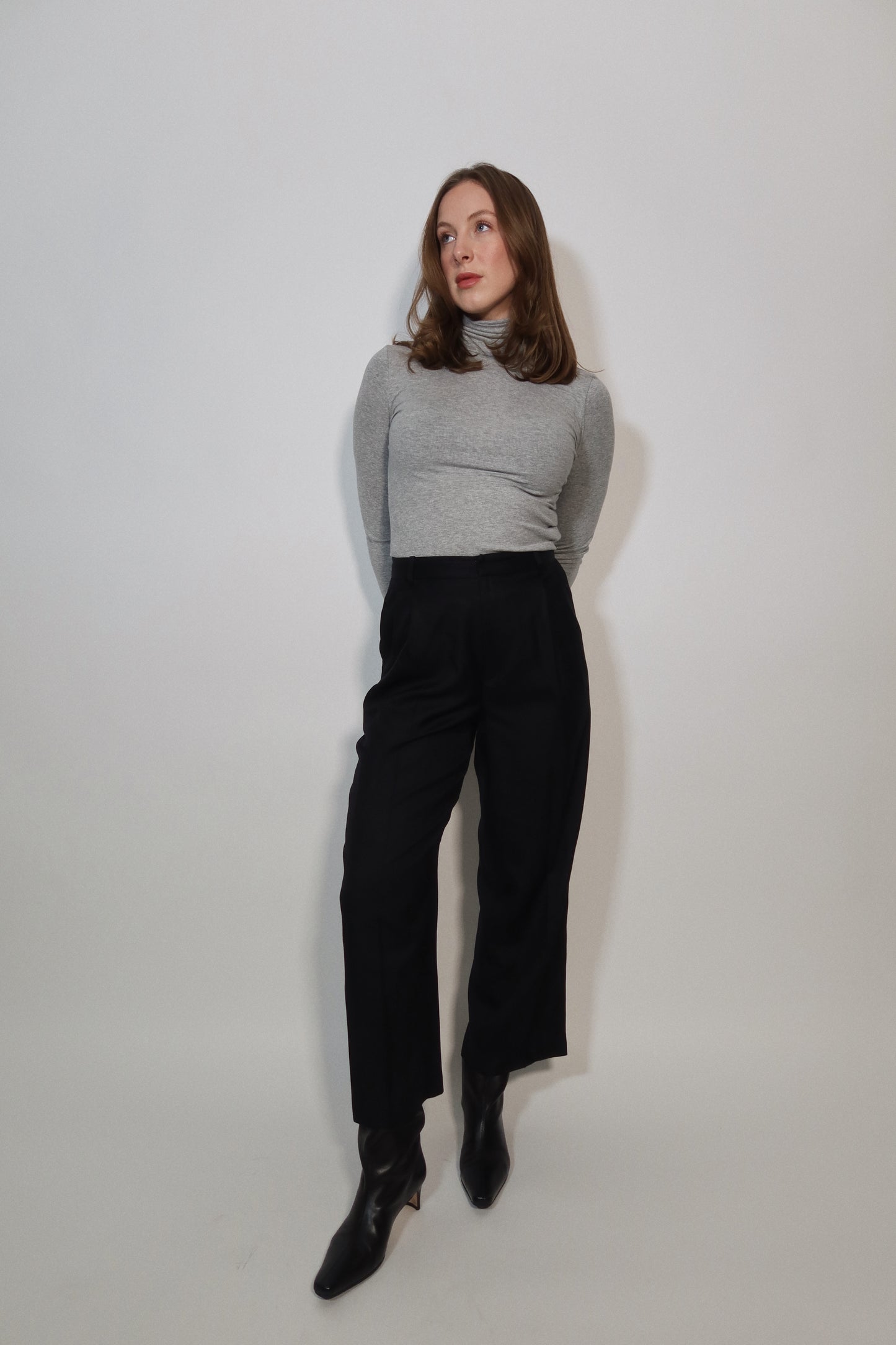 Relaxed Silk Pants in Black