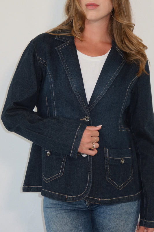 Denim Blazer-Style Jacket