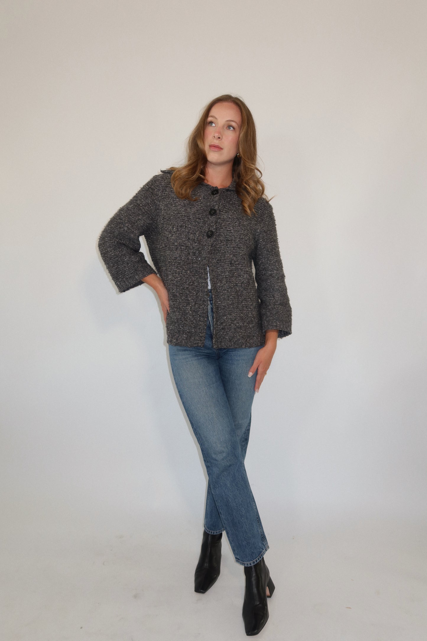 Charcoal Knit Cardigan