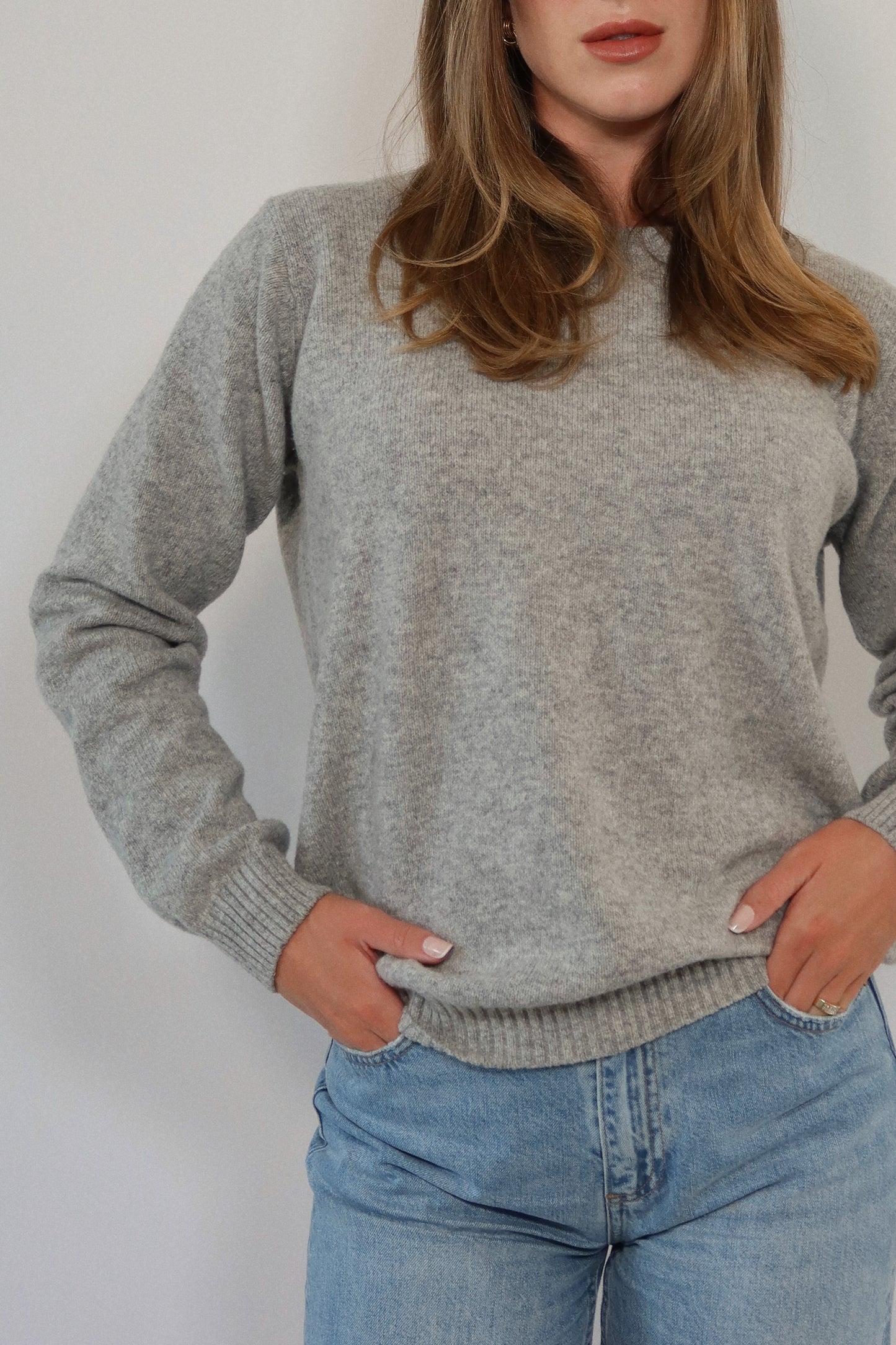 Classic Crewneck Sweater in Heather Gray