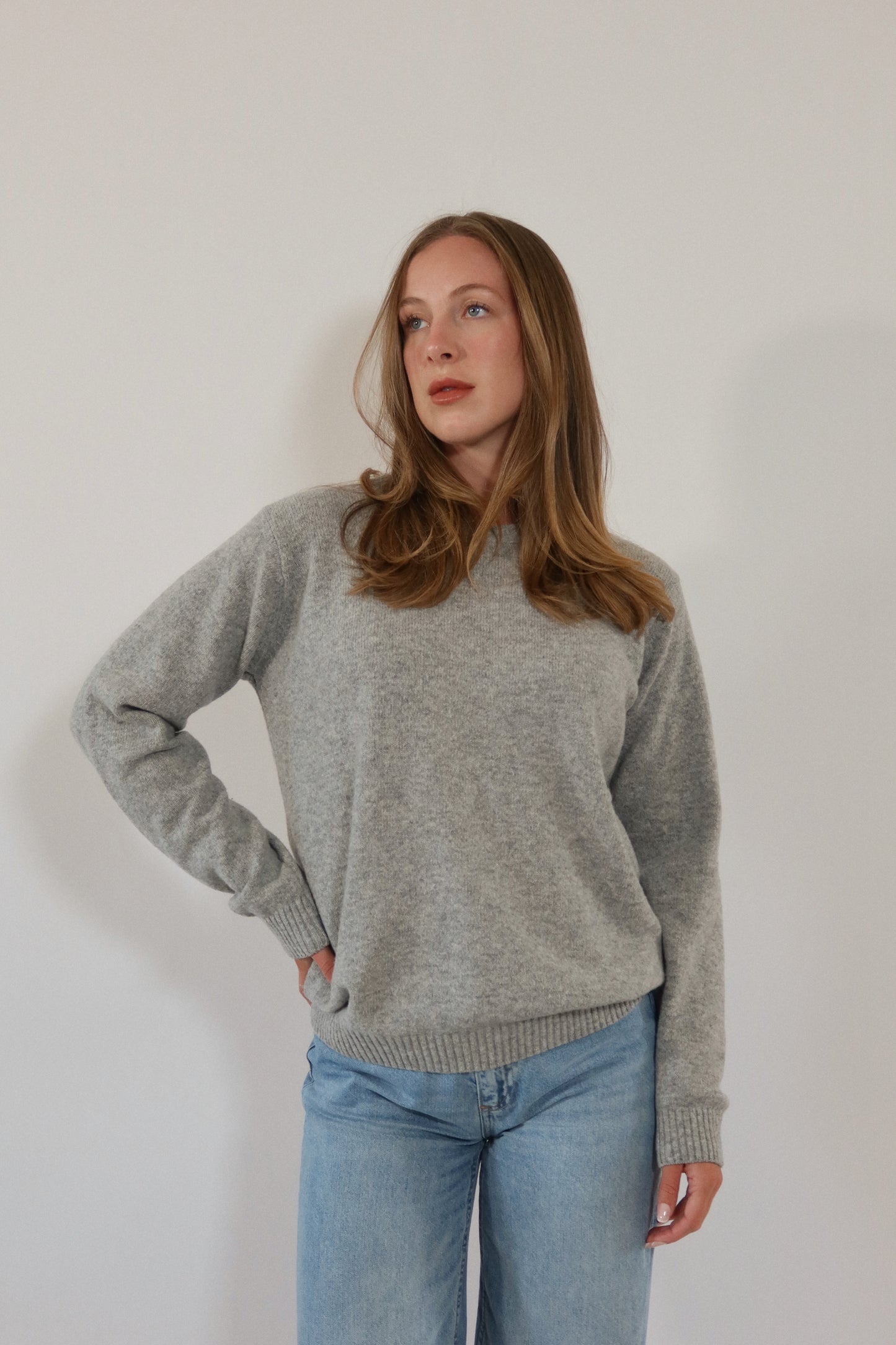 Classic Crewneck Sweater in Heather Gray